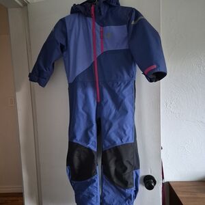 Helly Hansen Onepiece Insulated Snowsuit. Blue with Black and Pink Accents